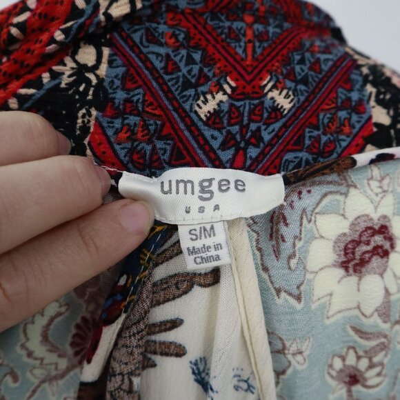 Umgee Vanilla Blossom Cardigan Womens S/M Blue Boho Eclectic Gypsy Ethnic Tribal - Picture 3 of 16